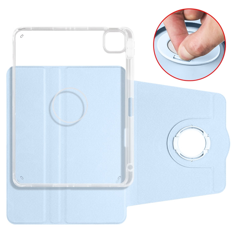 For iPad Pro 11 2022 / iPad Air 4 5 Clear Acrylic 360 Rotation Detachable Leather Tablet Case