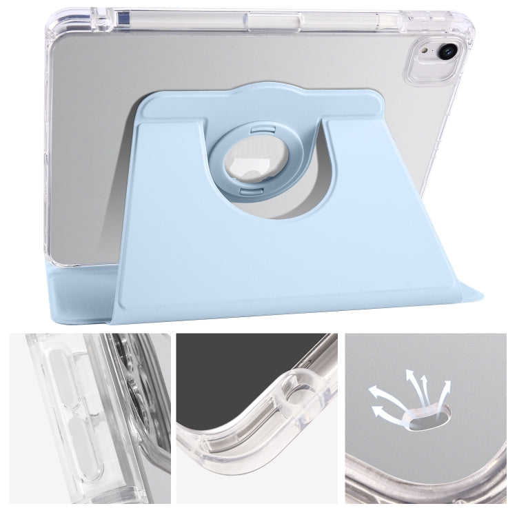 For iPad Pro 11 2022 / iPad Air 4 5 Clear Acrylic 360 Rotation Detachable Leather Tablet Case