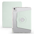 For iPad Air 11 inch 2024 Clear Acrylic 360 Rotation Detachable Leather Tablet Case