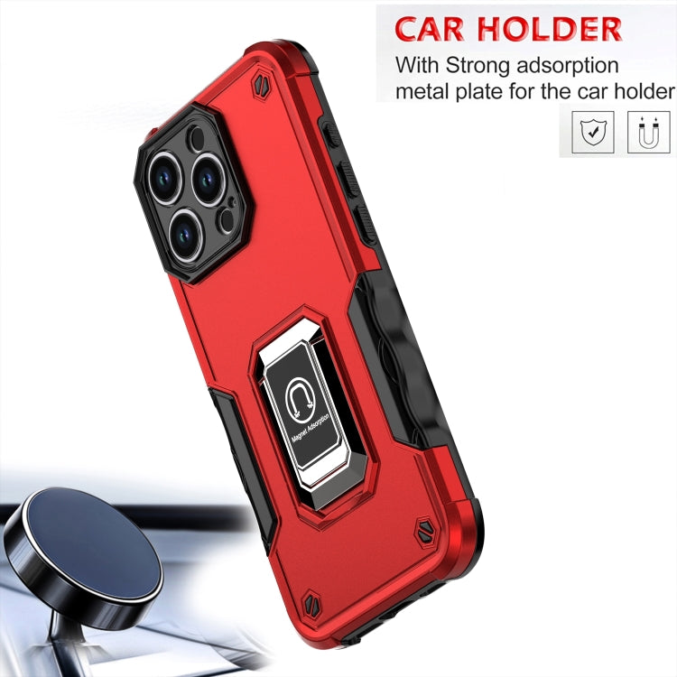 For iPhone 16 Pro Max Ring Holder Non-slip Shockproof Armor Phone Case