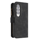Rhombus Texture Zipper Wallet Leather Phone Case, For Samsung Galaxy Z Fold4, For Samsung Galaxy Z Fold3
