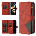 Rhombus Texture Zipper Wallet Leather Phone Case, For Samsung Galaxy Z Fold4, For Samsung Galaxy Z Fold3
