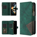Rhombus Texture Zipper Wallet Leather Phone Case, For Samsung Galaxy Z Fold4, For Samsung Galaxy Z Fold3