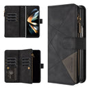 Rhombus Texture Zipper Wallet Leather Phone Case, For Galaxy Z Fold8 5G, For Samsung Galaxy Z Fold7, For Samsung Galaxy Z Fold6, For Samsung Galaxy Z Fold5