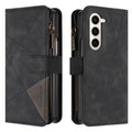 Rhombus Texture Zipper Wallet Leather Phone Case, For Galaxy Z Fold8 5G, For Samsung Galaxy Z Fold7, For Samsung Galaxy Z Fold6, For Samsung Galaxy Z Fold5