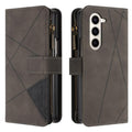 Rhombus Texture Zipper Wallet Leather Phone Case, For Galaxy Z Fold8 5G, For Samsung Galaxy Z Fold7, For Samsung Galaxy Z Fold6, For Samsung Galaxy Z Fold5