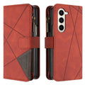 Rhombus Texture Zipper Wallet Leather Phone Case, For Galaxy Z Fold8 5G, For Samsung Galaxy Z Fold7, For Samsung Galaxy Z Fold6, For Samsung Galaxy Z Fold5