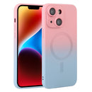 For iPhone 15 Plus Liquid TPU Silicone Gradient MagSafe Phone Case