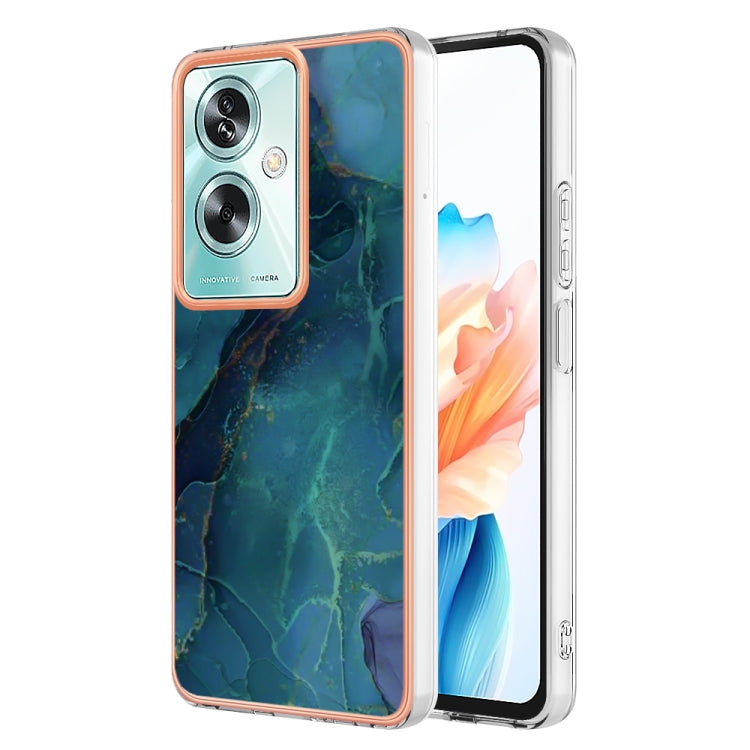 For OPPO Reno 11 F 5G Electroplating Marble Dual-side IMD Phone Case