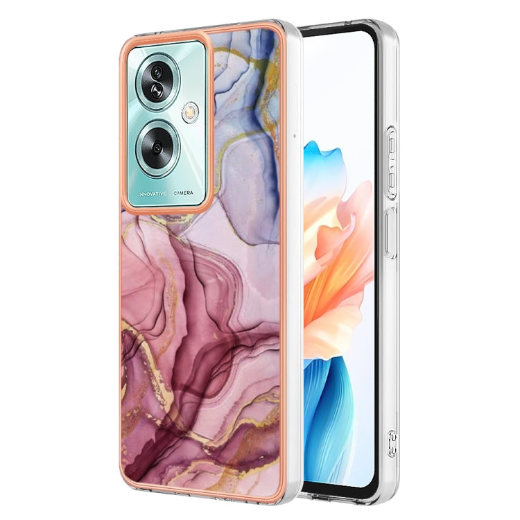 For OPPO Reno 11 F 5G Electroplating Marble Dual-side IMD Phone Case