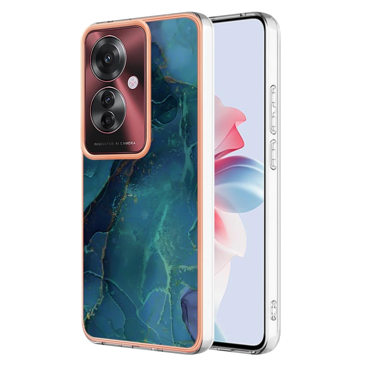 For OPPO Reno 11 F 5G Electroplating Marble Dual-side IMD Phone Case