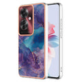 For OPPO Reno 11 F 5G Electroplating Marble Dual-side IMD Phone Case