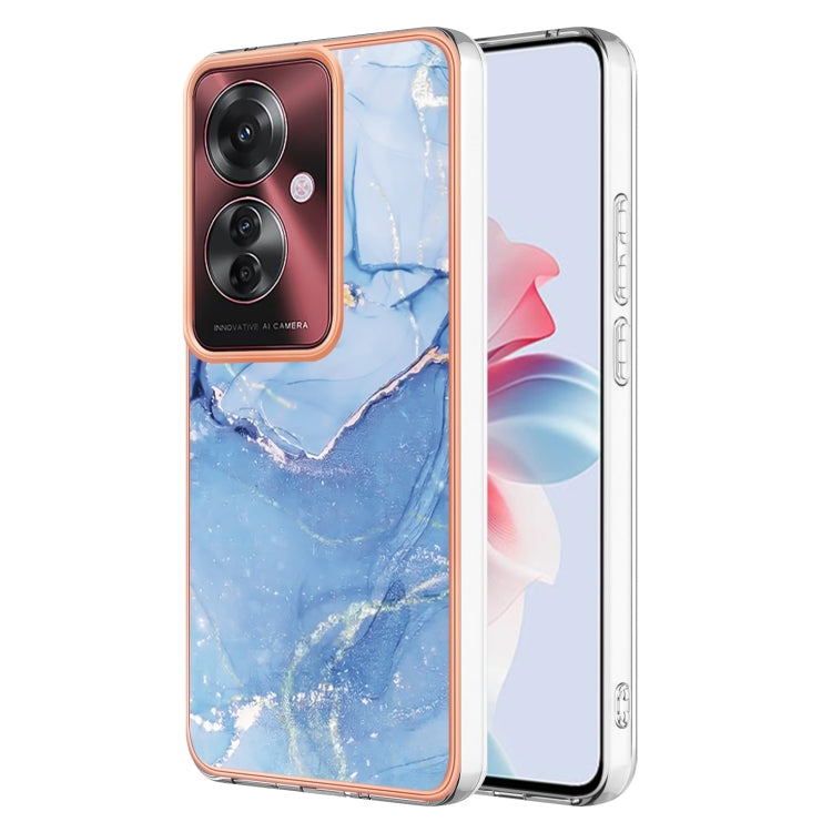 For OPPO Reno 11 F 5G Electroplating Marble Dual-side IMD Phone Case