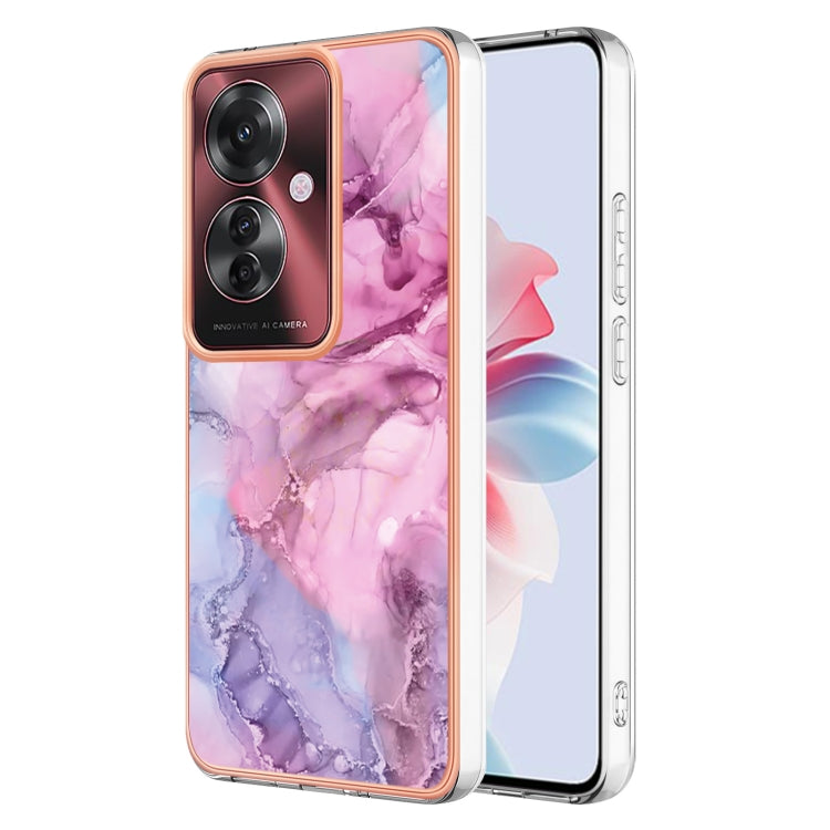 For OPPO Reno 11 F 5G Electroplating Marble Dual-side IMD Phone Case