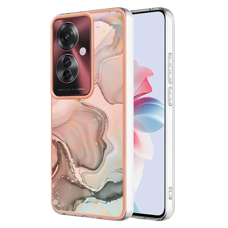 For OPPO Reno 11 F 5G Electroplating Marble Dual-side IMD Phone Case