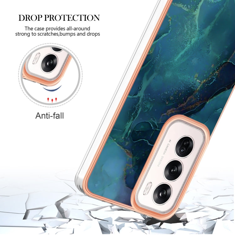 For OPPO Reno 11 F 5G Electroplating Marble Dual-side IMD Phone Case