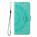 For iPhone 16 Pro Max Totem Flower Embossed Leather Phone Case