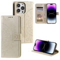 For iPhone 16 Pro Max Totem Flower Embossed Leather Phone Case