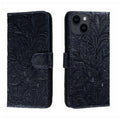 Lace Flower Embossing Flip Leather Phone Case, For iPhone 15