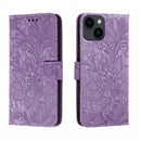 Lace Flower Embossing Flip Leather Phone Case, For iPhone 16, For iPhone 15 Pro Max, For iPhone 15 Pro, For iPhone 15 Plus