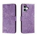 Lace Flower Embossing Flip Leather Phone Case, For iPhone 16, For iPhone 15 Pro Max, For iPhone 15 Pro, For iPhone 15 Plus