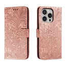 Lace Flower Embossing Flip Leather Phone Case, For iPhone Air, For iPhone 16 Pro Max, For iPhone 16 Pro, For iPhone 16 Plus