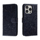 Lace Flower Embossing Flip Leather Phone Case, For iPhone Air, For iPhone 16 Pro Max, For iPhone 16 Pro, For iPhone 16 Plus