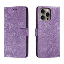 Lace Flower Embossing Flip Leather Phone Case, For iPhone Air, For iPhone 16 Pro Max, For iPhone 16 Pro, For iPhone 16 Plus