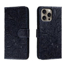 Lace Flower Embossing Flip Leather Phone Case, For iPhone Air, For iPhone 16 Pro Max, For iPhone 16 Pro, For iPhone 16 Plus