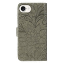 Lace Flower Embossing Flip Leather Phone Case, For iPhone 17e / 16e, For iPhone 17 Pro Max, For iPhone 17 Pro, For iPhone 17