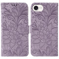Lace Flower Embossing Flip Leather Phone Case, For iPhone 17e / 16e, For iPhone 17 Pro Max, For iPhone 17 Pro, For iPhone 17