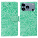 Lace Flower Embossing Flip Leather Phone Case, For iPhone 17e / 16e, For iPhone 17 Pro Max, For iPhone 17 Pro, For iPhone 17