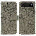 Lace Flower Embossing Flip Leather Phone Case, For iPhone Air, For iPhone 16 Pro Max, For iPhone 16 Pro, For iPhone 16 Plus