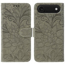 Lace Flower Embossing Flip Leather Phone Case, For iPhone Air, For iPhone 16 Pro Max, For iPhone 16 Pro, For iPhone 16 Plus