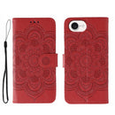 Sun Mandala Embossing Leather Phone Case, For iPhone 16e / 17e, For iPhone 17 Pro Max, For iPhone 17 Pro
