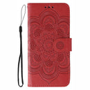 Sun Mandala Embossing Leather Phone Case, For iPhone 16e / 17e, For iPhone 17 Pro Max, For iPhone 17 Pro