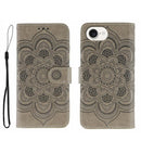 Sun Mandala Embossing Leather Phone Case, For iPhone 16e / 17e, For iPhone 17 Pro Max, For iPhone 17 Pro