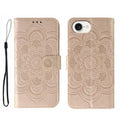 Sun Mandala Embossing Leather Phone Case, For iPhone 16e / 17e, For iPhone 17 Pro Max, For iPhone 17 Pro