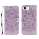 Sun Mandala Embossing Leather Phone Case, For iPhone 16e / 17e, For iPhone 17 Pro Max, For iPhone 17 Pro