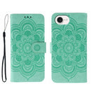 Sun Mandala Embossing Leather Phone Case, For iPhone 16e / 17e, For iPhone 17 Pro Max, For iPhone 17 Pro