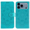 Sun Mandala Embossing Leather Phone Case, For iPhone 16e / 17e, For iPhone 17 Pro Max, For iPhone 17 Pro
