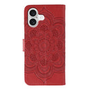 Sun Mandala Embossing Leather Phone Case, For iPhone 17, For iPhone Air, For iPhone 15 Pro Max