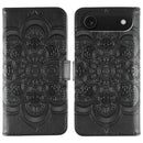 Sun Mandala Embossing Leather Phone Case, For iPhone 17, For iPhone Air, For iPhone 15 Pro Max