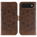 Sun Mandala Embossing Leather Phone Case, For iPhone 17, For iPhone Air, For iPhone 15 Pro Max