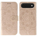 Sun Mandala Embossing Leather Phone Case, For iPhone 17, For iPhone Air, For iPhone 15 Pro Max