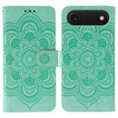 Sun Mandala Embossing Leather Phone Case, For iPhone 17, For iPhone Air, For iPhone 15 Pro Max