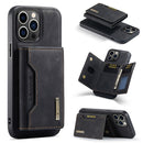 DG.MING M2 Series 3-Fold Card Bag Wallet Leather Phone Case, For iPhone 16, For iPhone 15 Pro Max, For iPhone 15 Pro, For iPhone 15 Plus