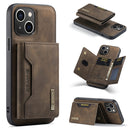 DG.MING M2 Series 3-Fold Card Bag Wallet Leather Phone Case, For iPhone 16, For iPhone 15 Pro Max, For iPhone 15 Pro, For iPhone 15 Plus