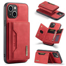 DG.MING M2 Series 3-Fold Card Bag Wallet Leather Phone Case, For iPhone 16, For iPhone 15 Pro Max, For iPhone 15 Pro, For iPhone 15 Plus
