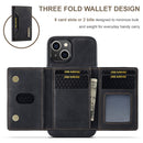 DG.MING M2 Series 3-Fold Card Bag Wallet Leather Phone Case, For iPhone 15